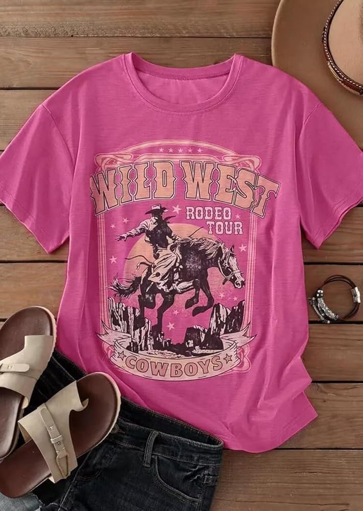 Vintage Desert Rider Graphic T-Shirt (Coral Heather)