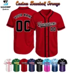 Custom Baseball Button Down Jersey Plain Short Sleeve Hipster Hip Hop T Shirts Jersey add your name number logo and everything