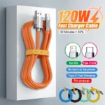 120W 6A Super Fast Charge USB C Liquid Silicone Cable For iPhone 14 15 Huawei Samsung Xiaomi Quick Charger Type-C Data Wire