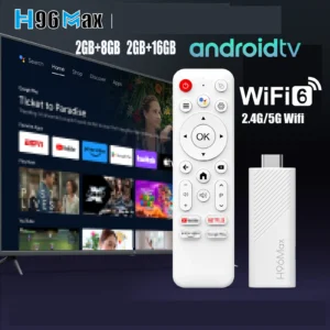 H96 MAX Android TV Stick Allwinner H313 with 2.4G Wifi 5G Wifi6 Dual Brand 8GB 16GB 4K 3D HDR Goole Voice Remote DC 5V 2A