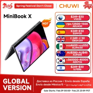CHUWI MiniBook X Laptop Tablet 2 In 1 Intel N150/N100 10.51" FHD IPS Screen 16GB / 12GB RAM LPDDR5 512G SSD Windows 11 Notebook