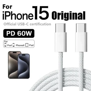 Original PD 60W Fast Charger 6A USB C to Type C Cable For Apple iPhone 16 17 Pro MAX Quick Charging For Samsung S24 Xiaomi Cable