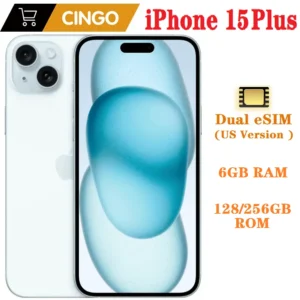 Original iPhone 15 Plus 128/256GB ROM 6GB RAM Dual eSIM 6.7" OLED Face ID NFC A16 15Plus 15plus 5G Cellphone