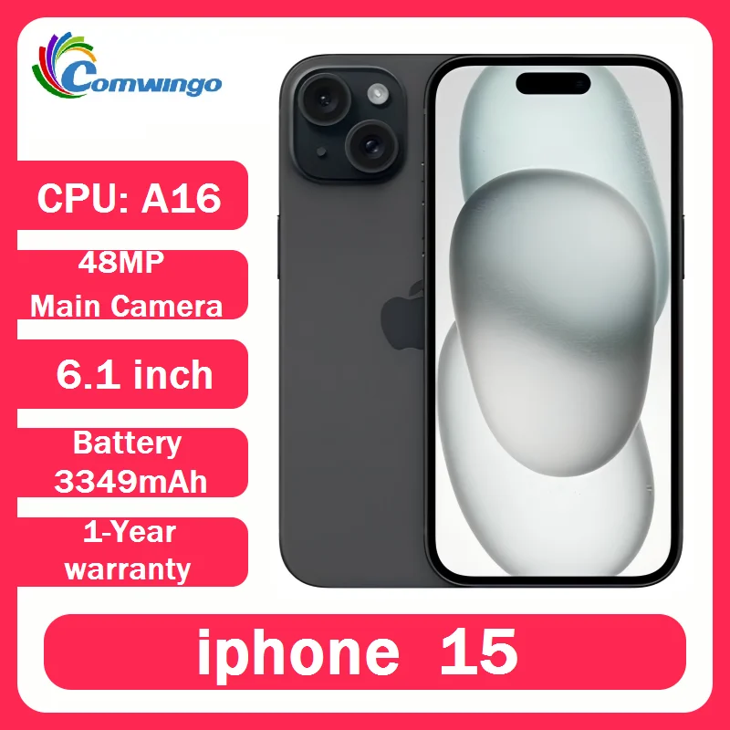 Original Apple iPhone 15 Dual SIM Unlocked 6GB RAM 128GB/256GB ROM IOS 6.1' OLED Face ID NFC A16 used iPhone15 Mobile Smartphone