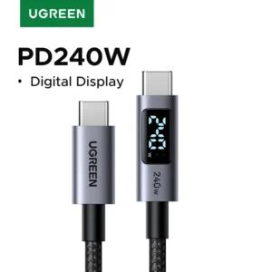 UGREEN USB-C Cable 240W Digital Display Screen PD3.1 Type-C Cord for Laptop MacBook iPhone 17 Samsung S25 Xiaomi Charger Fast