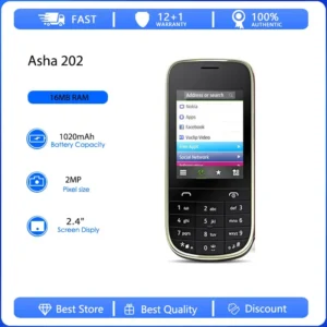 Original Refurbished Asha 202 2G Dual Sim Unlocked GSM 900/1800 Mobile Phone Russian Arabic Hebrew Keyboard Made in Finland