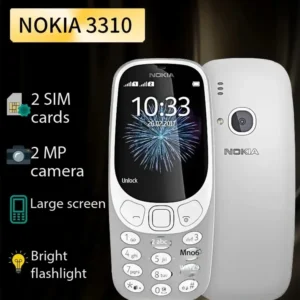 The Nokia 3310 phone features dual SIM cards with straight keys, making it a great gift