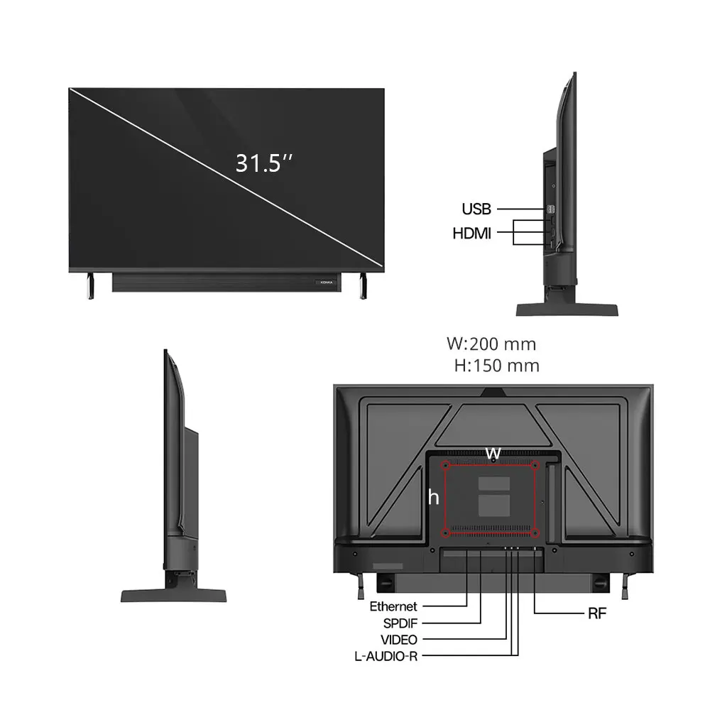 KONKA 32" Smart TV Tizen OS Powered By SAMSUNG Built-in 30W Soundbar HDR10 V-Max Display Theater Audio Dynamic Sound 1Y Warranty - Image 4
