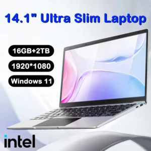 Ultra Slim Laptop 14.1" 16GB RAM 2TB SSD Intel N3700 Notebook Windows 11 Pro 1920*1080 Display Office Study Computer PC