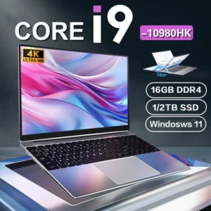 2026 New Core i9 10980HK Portable Gaming Laptop Computer 16GB DDR4 1/2TB SSD Windows 11 Pro 1920*1080P Office Gaming PC Notebook