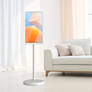 2025 New Portable Android 13 LED Television 21.5 Inch HD Smart TV White Mobile Tablet TV Moving Screen for Home Office Use