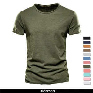 100% Cotton Men T-shirt Casual Soft Fitness Summer Thin T-shirts Men's Home Clothes O-Neck Short Sleeve Soild T Shirt for Men