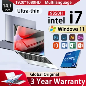 NEW 14.1 inch Portable Laptop 12GB 2TB Intel Core i7 9850H Windows 11 Gaming Computer PC Gamer office Notebook 1920*1080 HD 4K