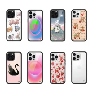 Wildflower New Strawberry Lamb Phone Case for iPhone 12 13 14 15 16 Plus 17 Pro Max 3D WF Cute Deer Pig Clean Cartoon cover case