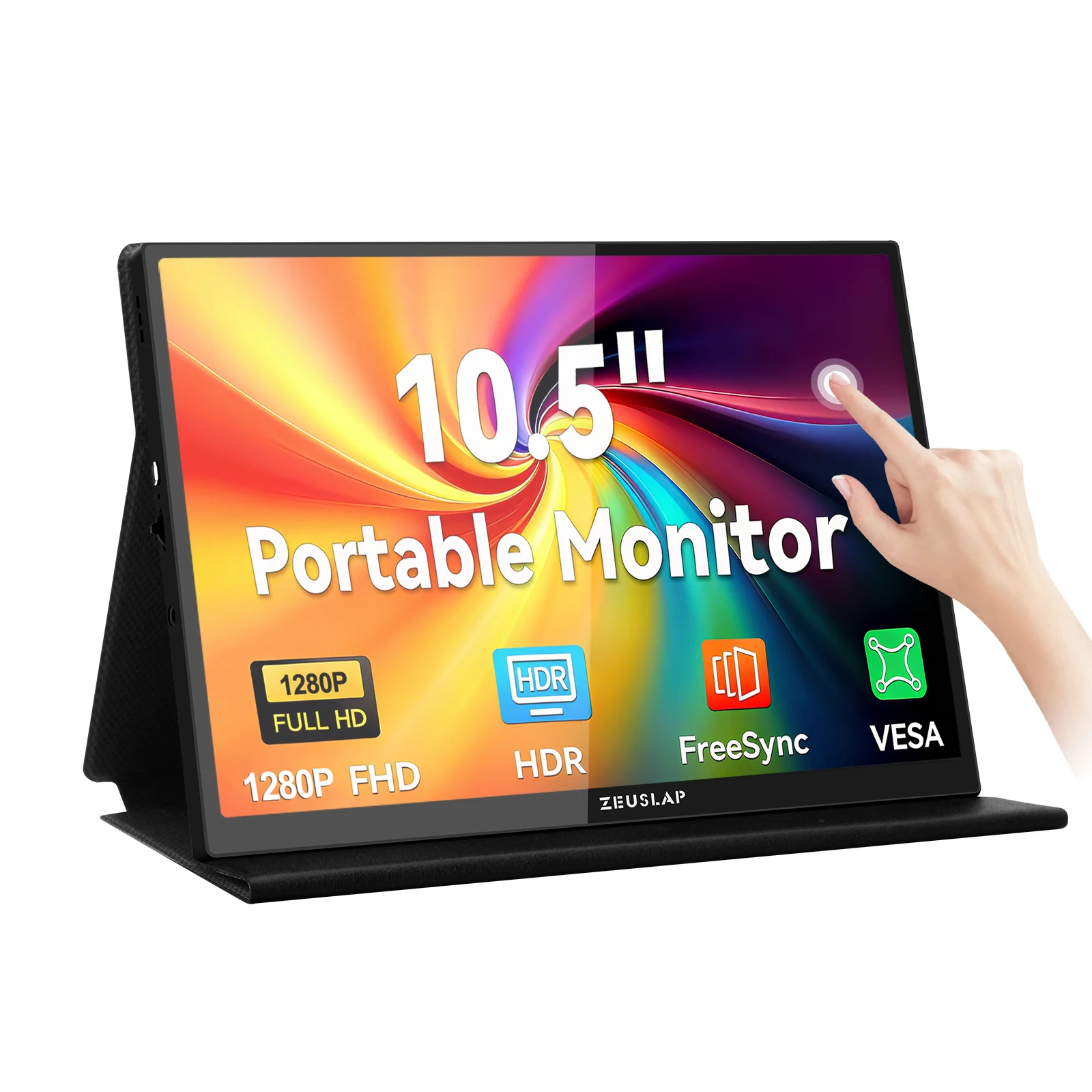 ZEUSLAP 10.5inch 1920*1280P FHD 100% sRGB IPS Screen Display Touch Portable Sub Monitor for Switch,PS5,Raspberry Pi,Laptop