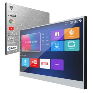 Souria 32 inches Smart Mirror Waterproof Television for Hotel Bathroom Luxury Design Android ATSC DVT-T, T2, C DTV Tuner TV