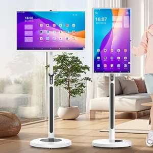 Touch Screen Smart TV 21.5 23.8 Inch 10-Point Monitor Mobile Stand Battery Android 12 for Fitness Home Office Wireless Casting