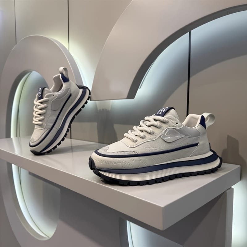 Stylish And Trendy Men'S Breathable Lightweight New Thick-Soled Casual Shoes, Perfect Choice for Height-Increasing Sports Footwear