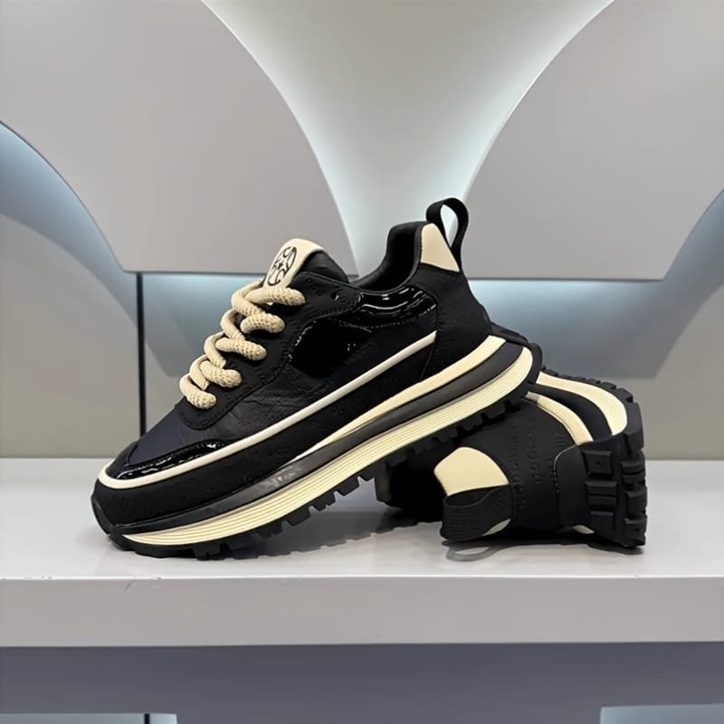 Stylish And Trendy Men'S Breathable Lightweight New Thick-Soled Casual Shoes, Perfect Choice for Height-Increasing Sports Footwear