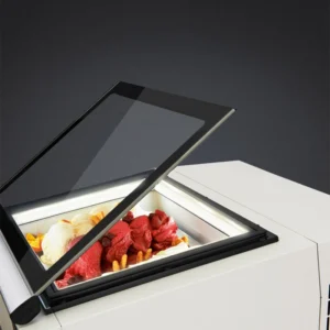 Desktop 3-Tray Ice Cream Display Cabinet Small Ice Cream Cabinet Desktop Direct Cooling Ice Cream Display Freezer