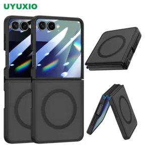 UYUXIO Matte Magnetic Phone Case for Samsung Galaxy Z Flip 7 Full Cover Translucent Mobile Cases with Magnet for Z Flip7