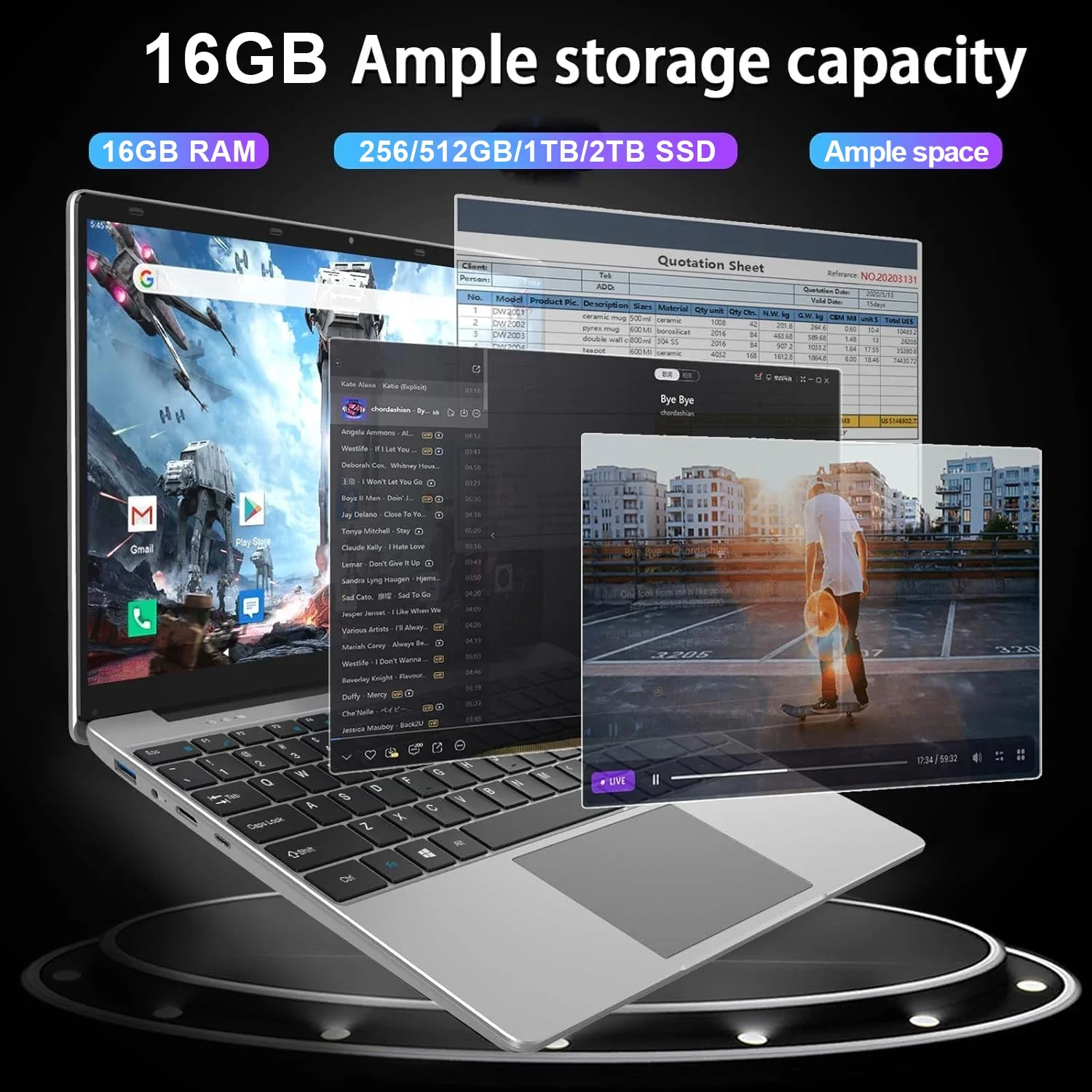 Windows 11 Pro Intel core i9 10980hk laptop16GB RAM 1/2TB SSD Gaming laptops 1920*1080 Notebook computer Office notebook laptop - Image 4