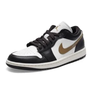 Nike Women's Shoes Air Jordan 1 White and Brown Low-Top Retro Sneakers Basketball Shoes Dc0774-200