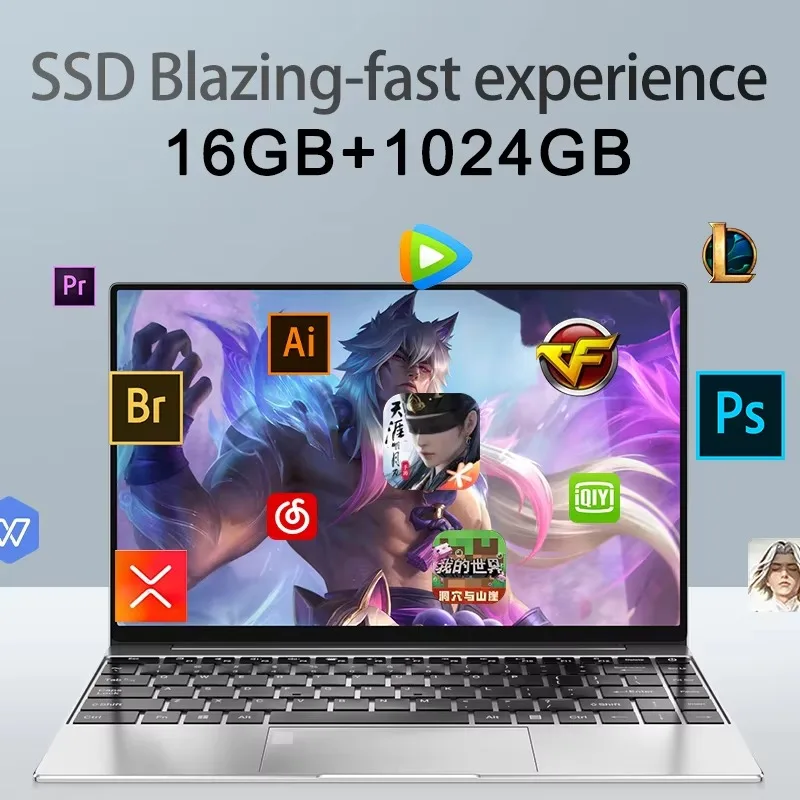 Ultra Slim Laptop 14.1" 16GB RAM 2TB SSD Intel N3700 Notebook Windows 11 Pro 1920*1080 Display Office Study Computer PC - Image 4