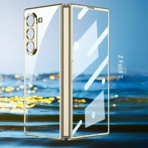 For Samsung Z Fold 7/6/5G Electroplating Phone Case Transparent Shell Film Shockproof Protective Cover for Fold 7/6 Hinge