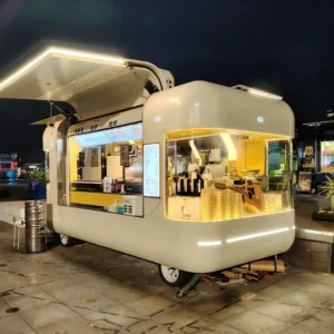 2025 New Type Street Selling Coffee Van Catering Cart Burgers Fries Ice Cream Bus Truck Mobile Food Trailer With Full Kitchen