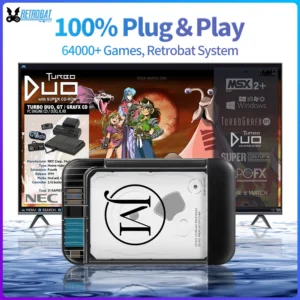 RETROBAT Portable 500G Gaming HDD Consoles 70+Emulators 64000+Retro Games for PS3/PS2/DC/N64/PSP/MAME/SS for Windows Laptop&PC