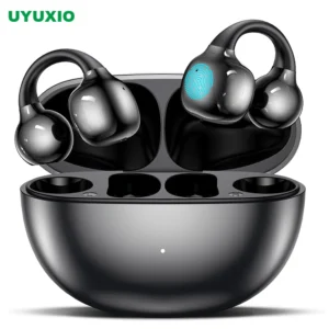 UYUXIO BT 5.4 Clip on Earbuds Wireless Open Ear Headphone with 72H Play Time Long-Battery Life Over Ear Buds for Sport Workouts