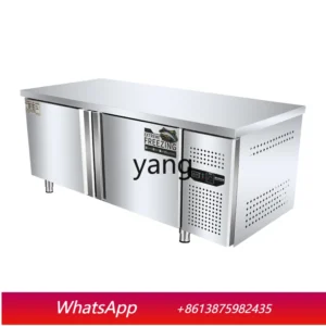 cQ commercial refrigerated fresh-keeping workbench freezer stainless steel flat-cooled console milk tea shop refrigerator