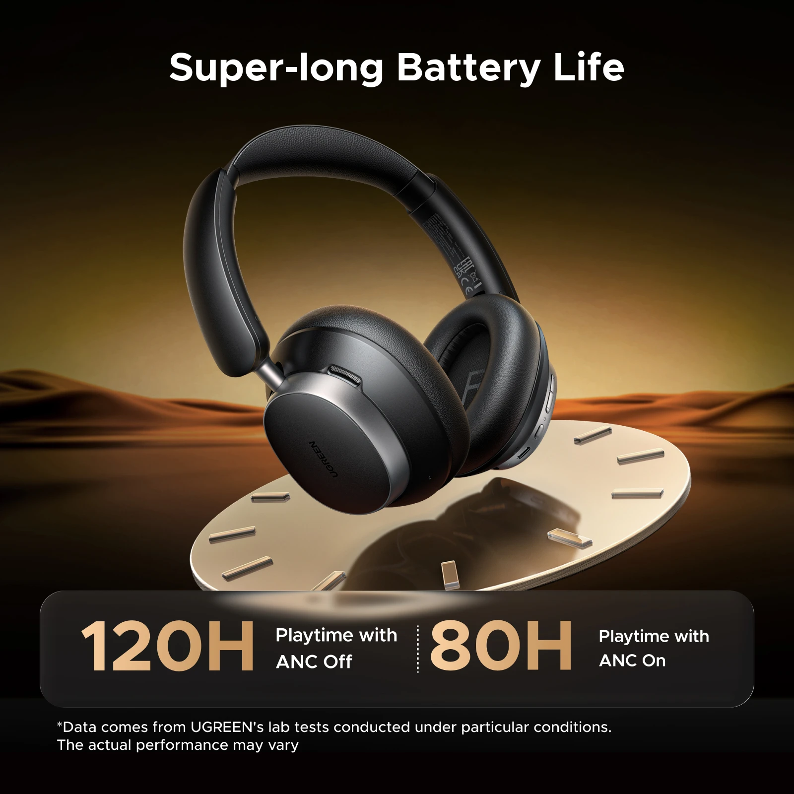 UGREEN Studio Pro 48dB ANC Wireless Headphones Over Ear Bluetooth Earphones Active Noise Cancellation Hi-Res LDAC 120h Playtime - Image 5
