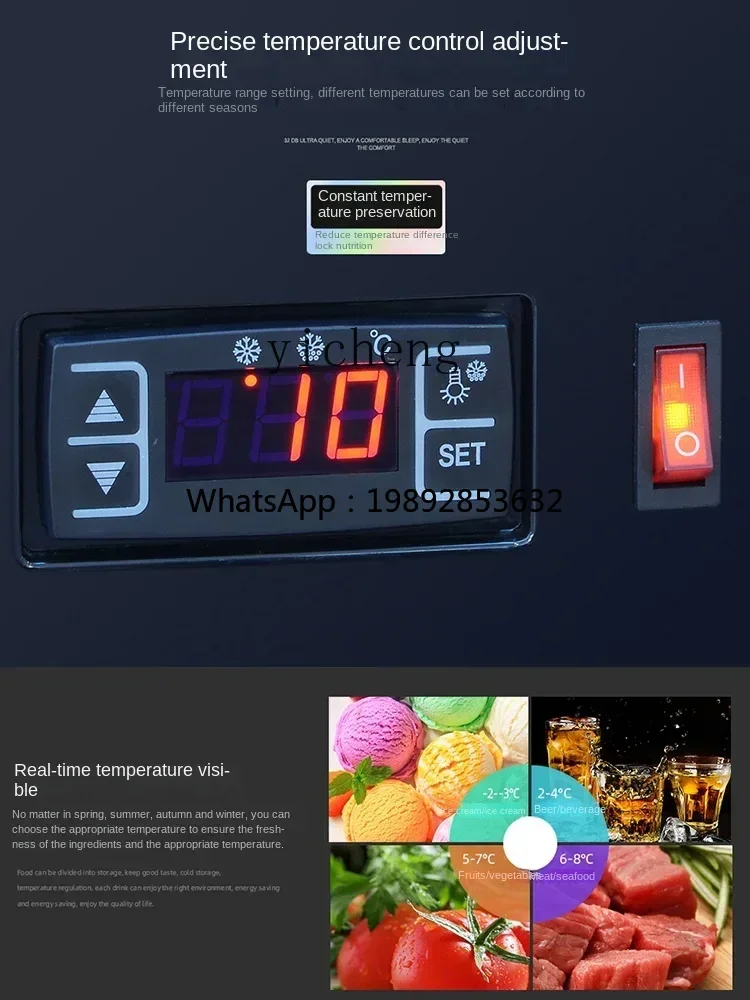 AA Display Refrigerated Fresh Cabinet Commercial Supermarket Beverage Cabinet Four-Sided Glass Vertical Transparent Refrigerator - Image 4