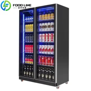 Commercial Energy Drink Fridge Freezer for Bars/Restaurants Upright Display Glass Door Cooling for Hotel Use