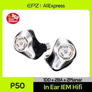 EPZ P50 1DD+2BA+2Planar Hybrid Drivers HiFi IEM 3.5/4.4 Replaceable Plug 6N Single Crystal Copper Silver-Plated Earphone Cable
