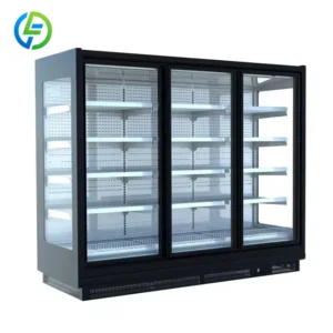 Customized Refrigerated Display Cases Commercial Upright Glass Door Refrigerator Freezer Cabinet Supermarket Beverage Freezer