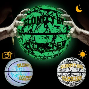 Glowing Basketball Leather Luminous Wear-Resistant Ball Size 5/6/7-27.5/28.5/29.5'' For Youth,In&Outdoor Basketball Night Game