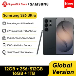 2026 New Samsung Galaxy S26 Ultra 5G Smartphone Snapdragon 8 Elite Gen 5 6.9" 120Hz LTPO AMOLED Privacy Display 200MP Camera