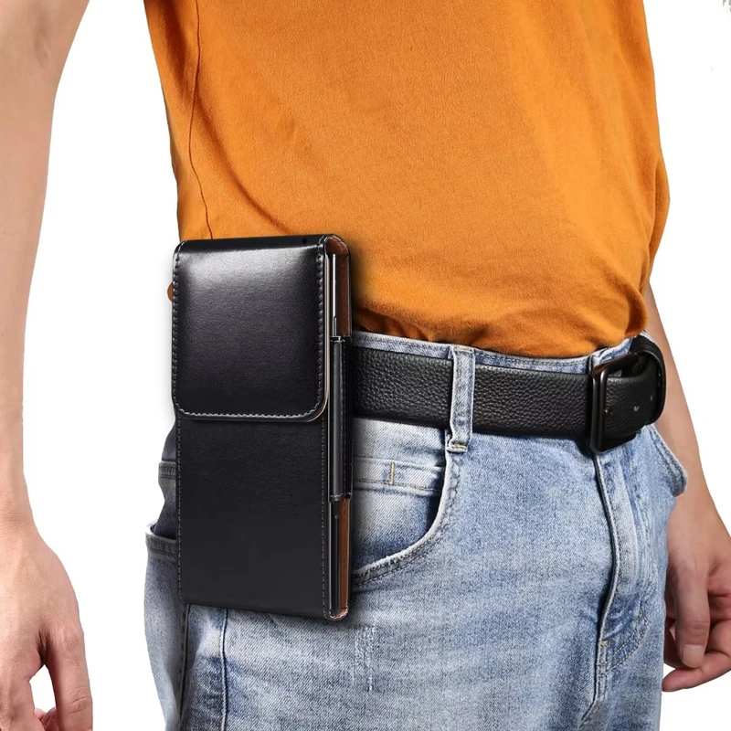 PU Leather Waist Packs Casual Men Phone Pouch Smartphone Bags Belt Clip Case Waist Bag Mobile Phone Bags For iPhone Samsung - Image 6