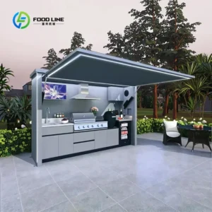 Customized New Hot Selling Multi-Functional Outdoor Mobile Kitchen Movable Kitchen Easy Install With Combined Sink and Fridge