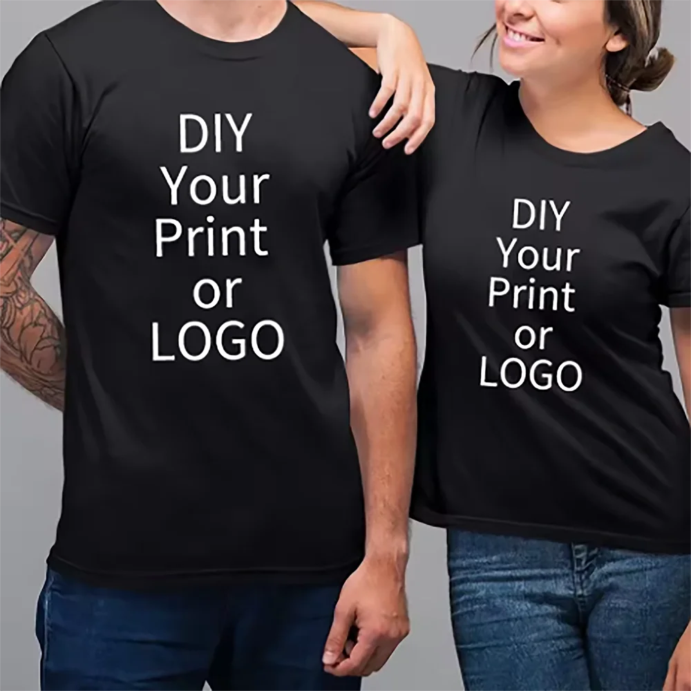 180g Custom Women Men Customised Printed 100% Cotton Short Sleeve Your Logo Photo Brand Text Tee Personalize Graphic Clothing - Image 2
