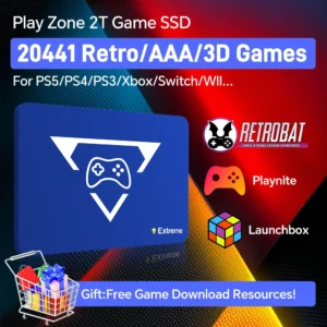 PlayZone Extreme 2T Retro Game SDD For Windows Launchbao+Retrobat+Playnite Game HDD 20000+ Games For PS5/PS4/Xbox/Switch/PS3/WII