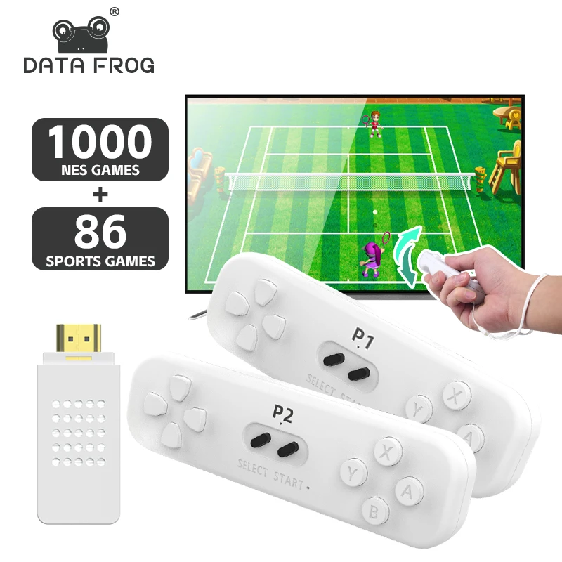 DATA FROG Y2 Fit 4K Retro Gaming Console Built in 1000 Classic Games Wireless TV Game Stick with Somatosensory Controller