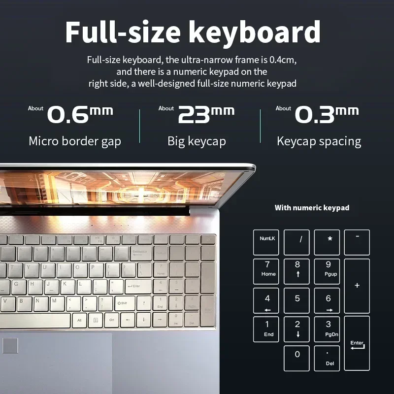 Woman Laptop Windows 10 Office Education Gaming Notebook Pink 15.6“11th Intel Celeron N5095 16G RAM 1T Dual WiFi Herbew Keyboard - Image 5