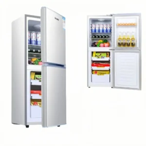 138L Household Double Door Large Capacity Refrigerator Freezer Dual Use Clean Antibacterial Tasteless