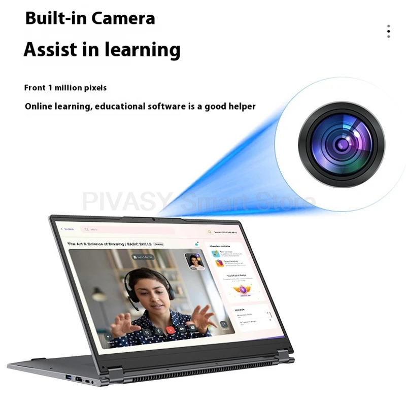 15.6 Inch 360° Flip Yoga Convertible Laptop AMD Ryzen 3 3200U 16GB IPS Touchscreen Lightweight for Students Business Portable - Image 4