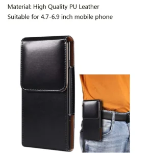 PU Leather Waist Packs Casual Men Phone Pouch Smartphone Bags Belt Clip Case Waist Bag Mobile Phone Bags For iPhone Samsung